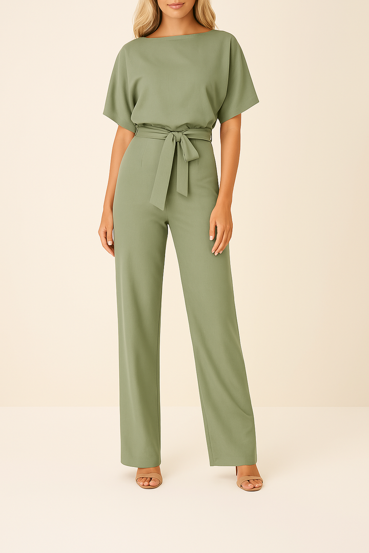 Ella | Women's Tie Waist Wide Leg Jumpsuit