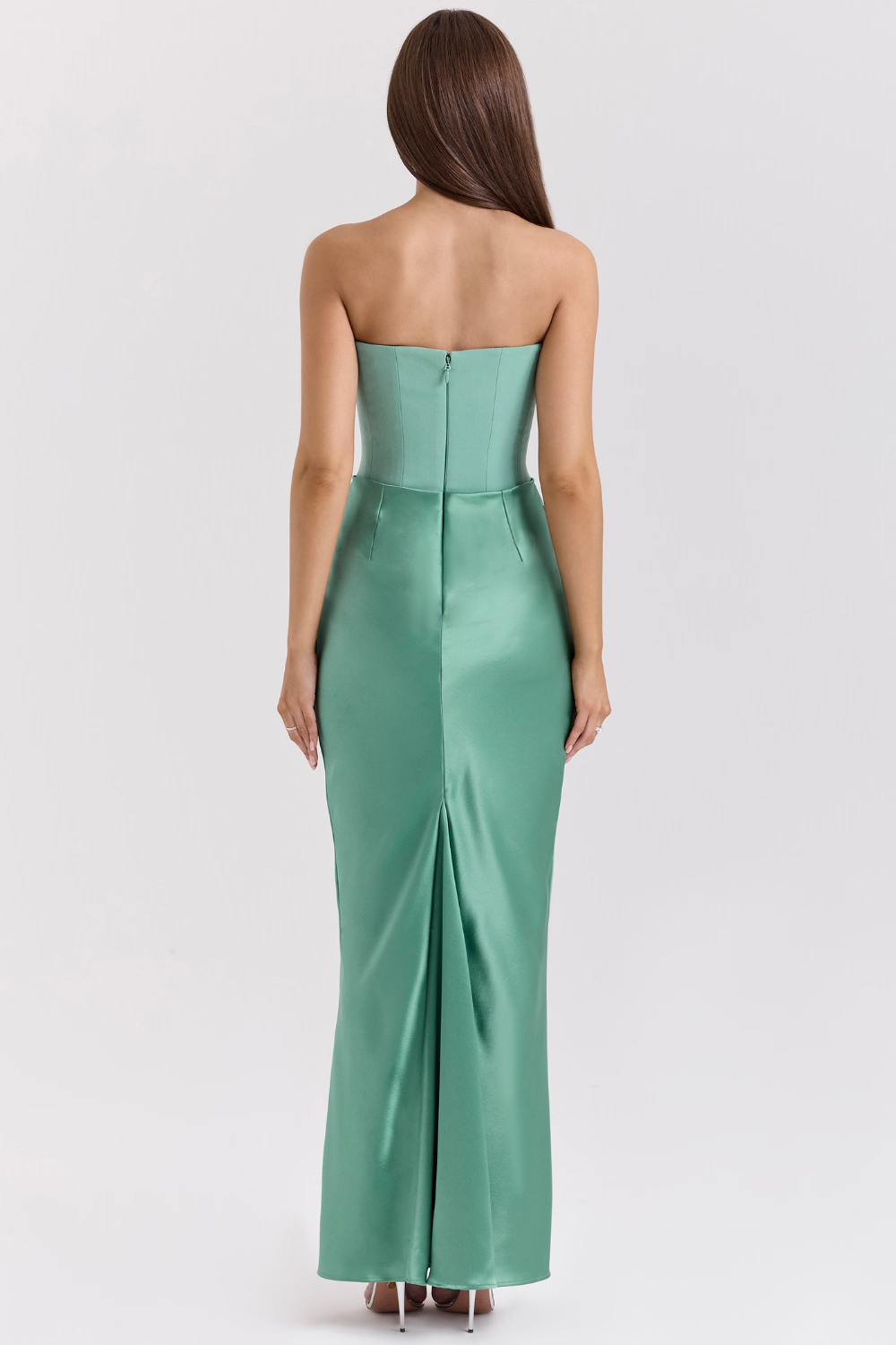 Dora | Women's Strapless Satin Maxi Dress