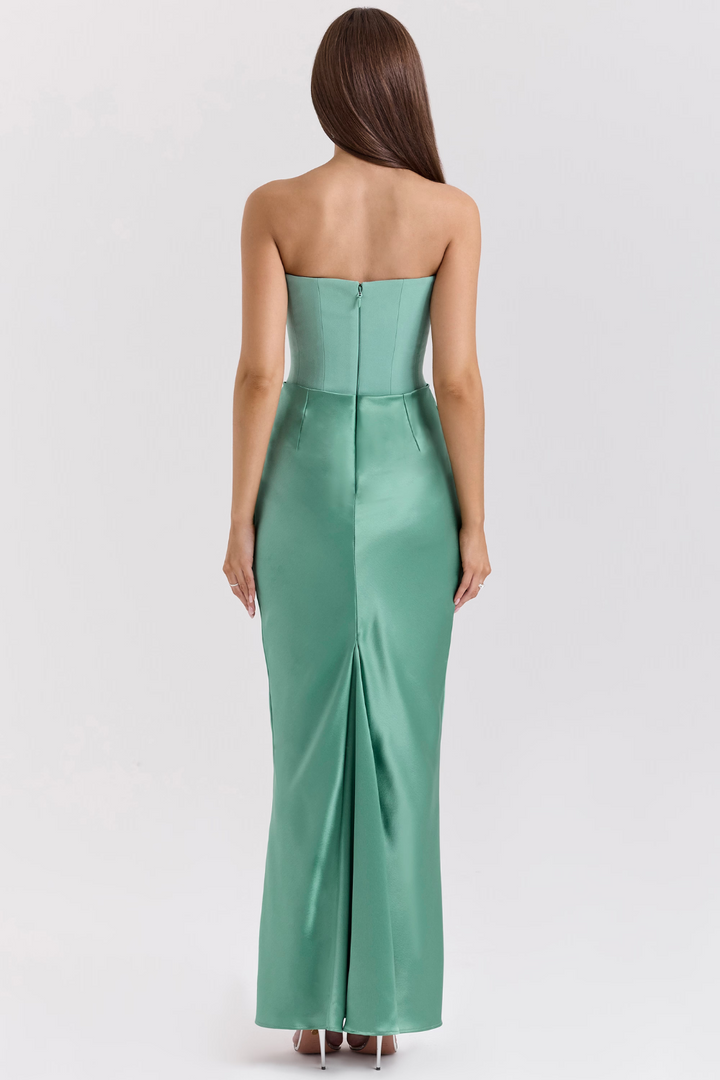 Dora | Women's Strapless Satin Maxi Dress