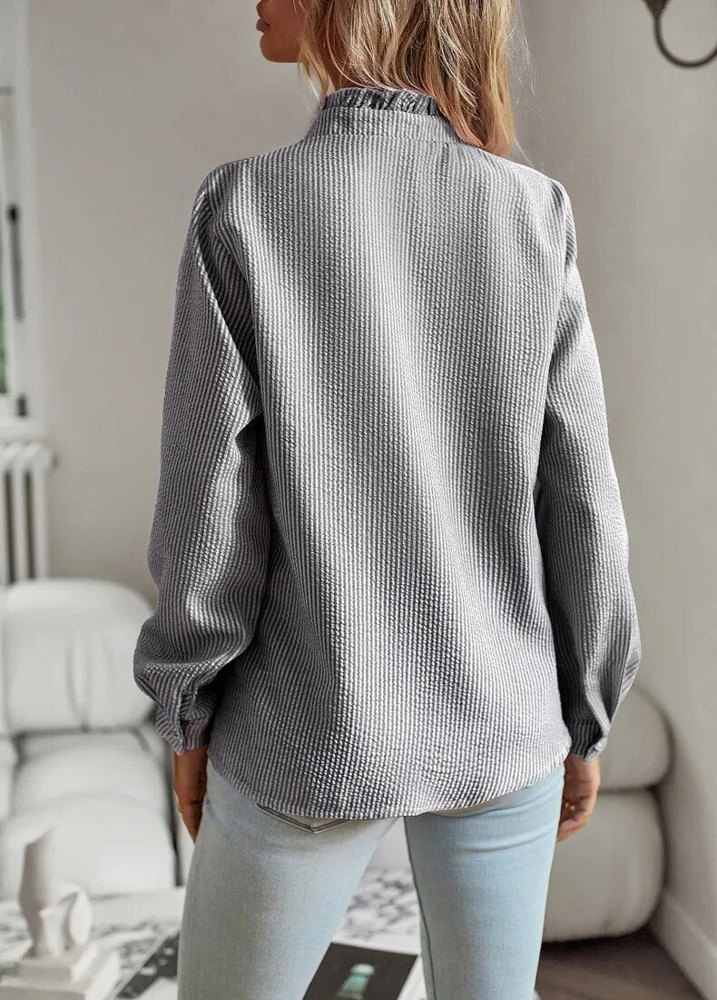 Mila | Women's Ruffle Button Up Top