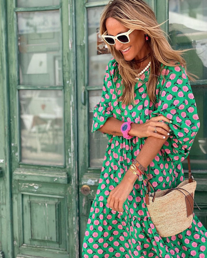 Dana | Women's V-Neck Tiered Maxi Dress