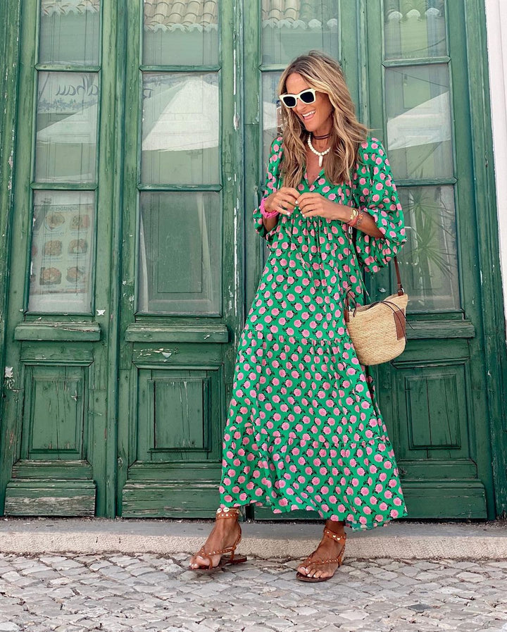 Dana | Women's V-Neck Tiered Maxi Dress