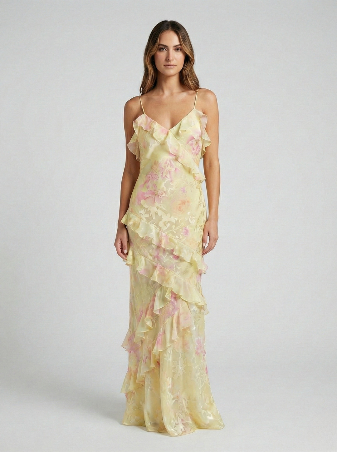 Serena | Women's Ruffle Maxi Wedding Guest Dress