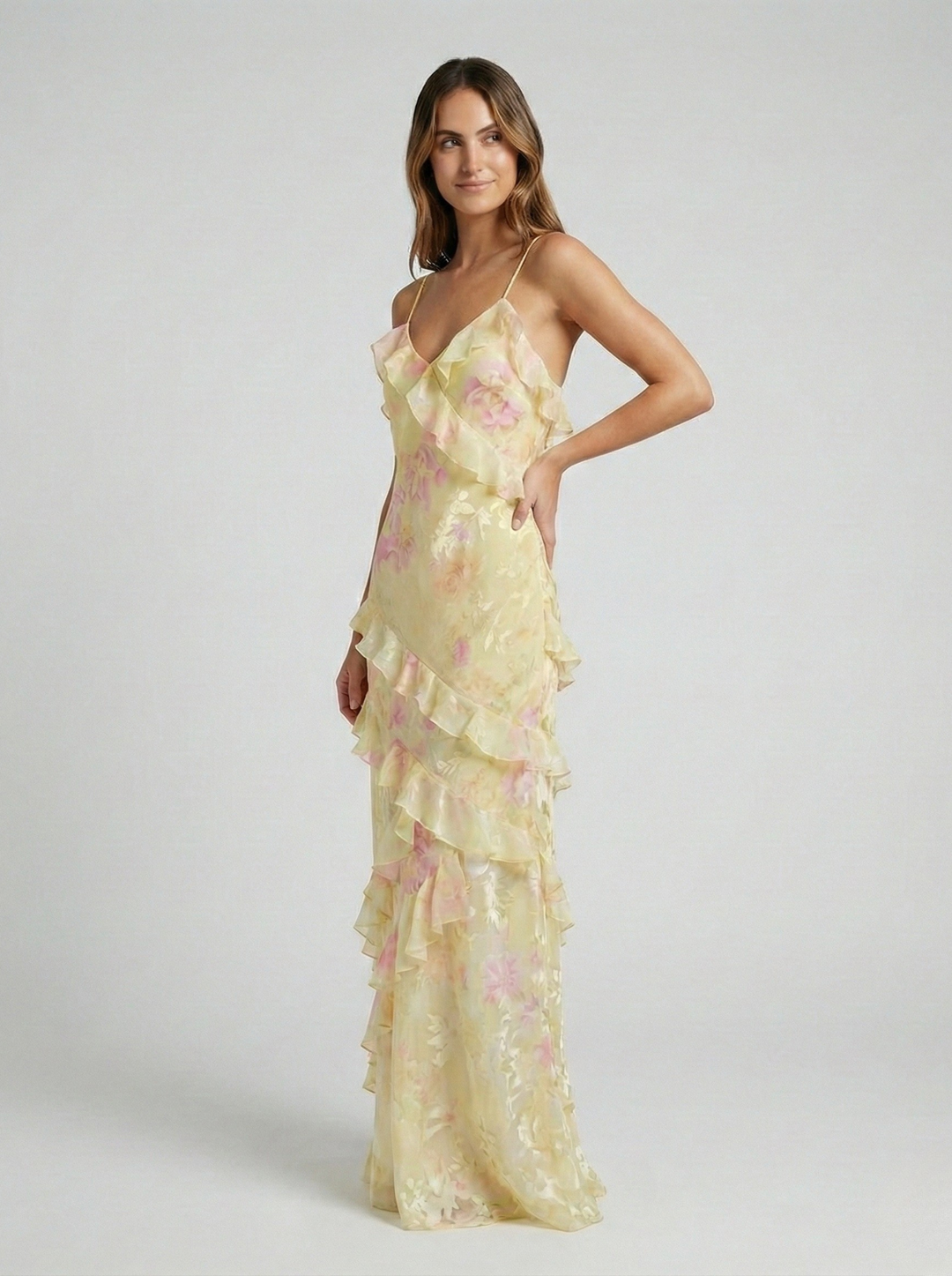 Serena | Women's Ruffle Maxi Wedding Guest Dress
