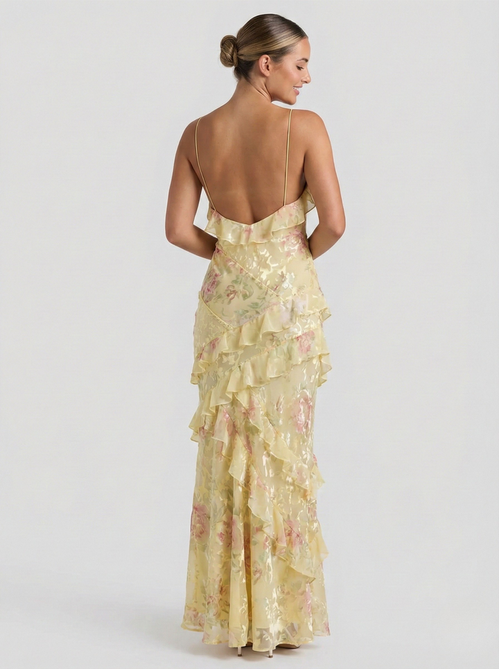 Serena | Women's Ruffle Maxi Wedding Guest Dress