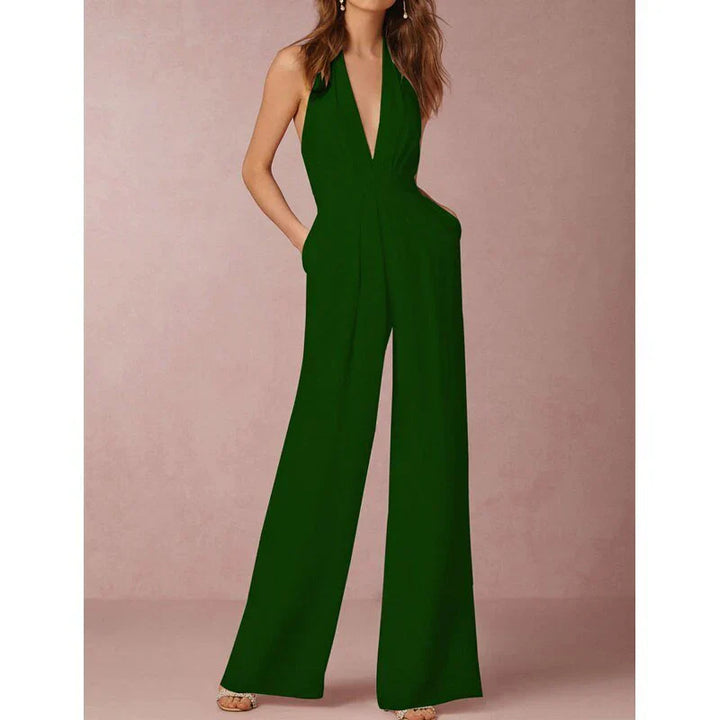 Alexandrine | Women's Halter Wide Leg Jumpsuit
