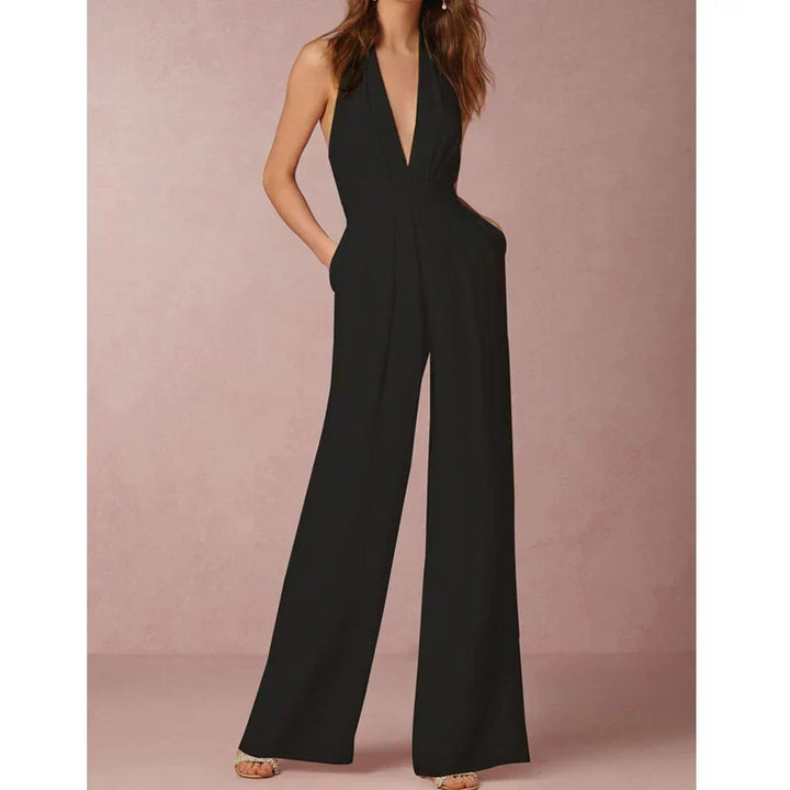 Alexandrine | Women's Halter Wide Leg Jumpsuit