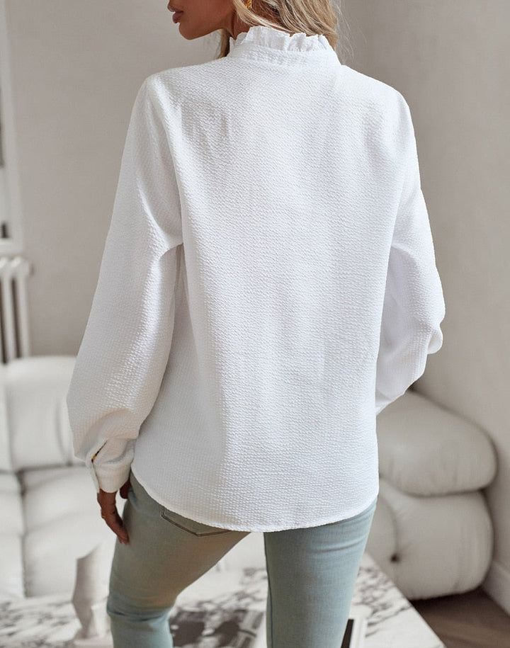Mila | Women's Ruffle Button Up Top