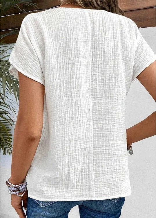 Jette | Women's Button Front Short Sleeve Top