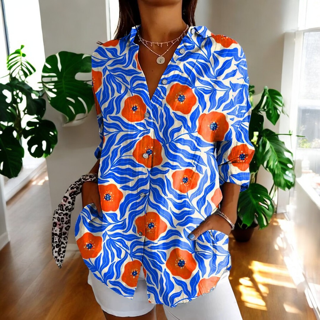 Erika | Women's Floral Button Up Top
