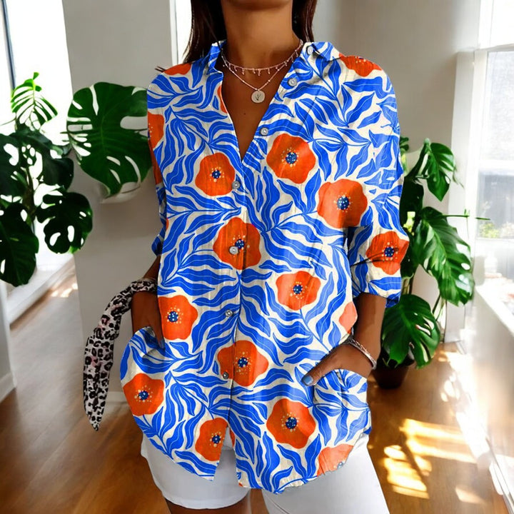Erika | Women's Floral Button Up Top