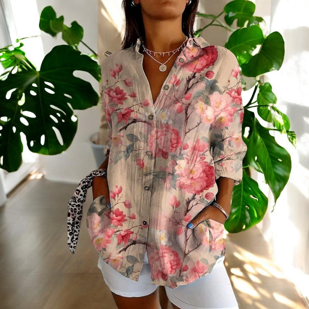 Erika | Women's Floral Button Up Top