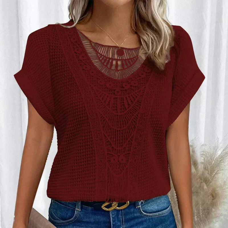 Melina | Women's Crochet Short Sleeve Top