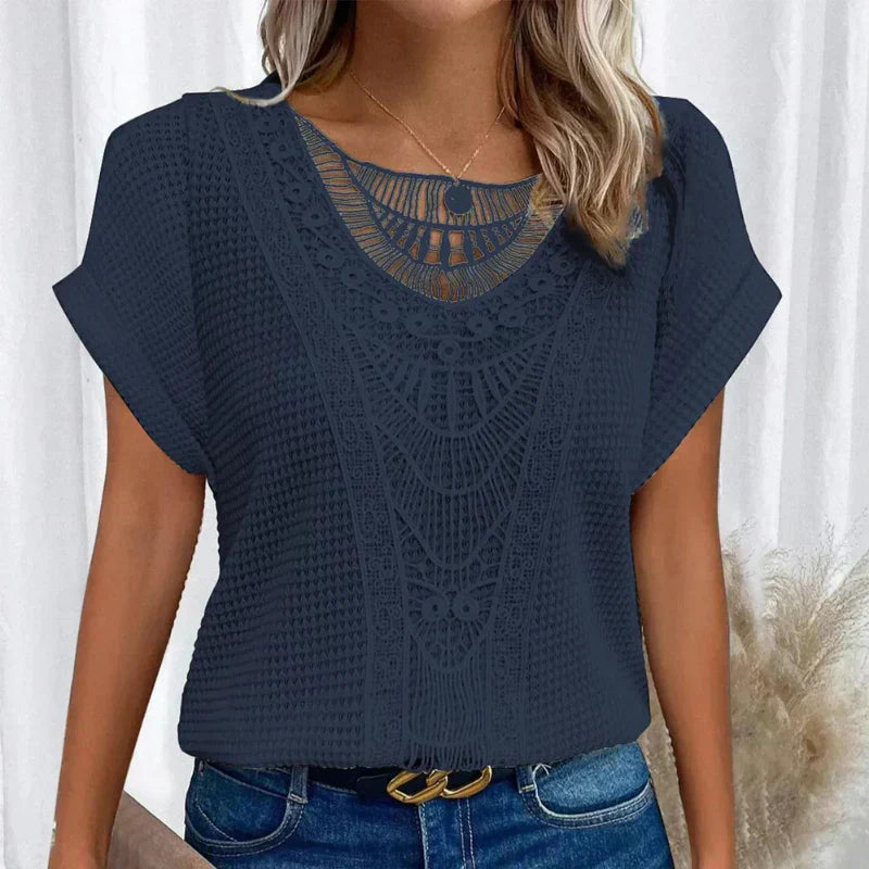 Melina | Women's Crochet Short Sleeve Top