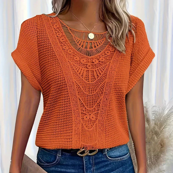 Melina | Women's Crochet Short Sleeve Top