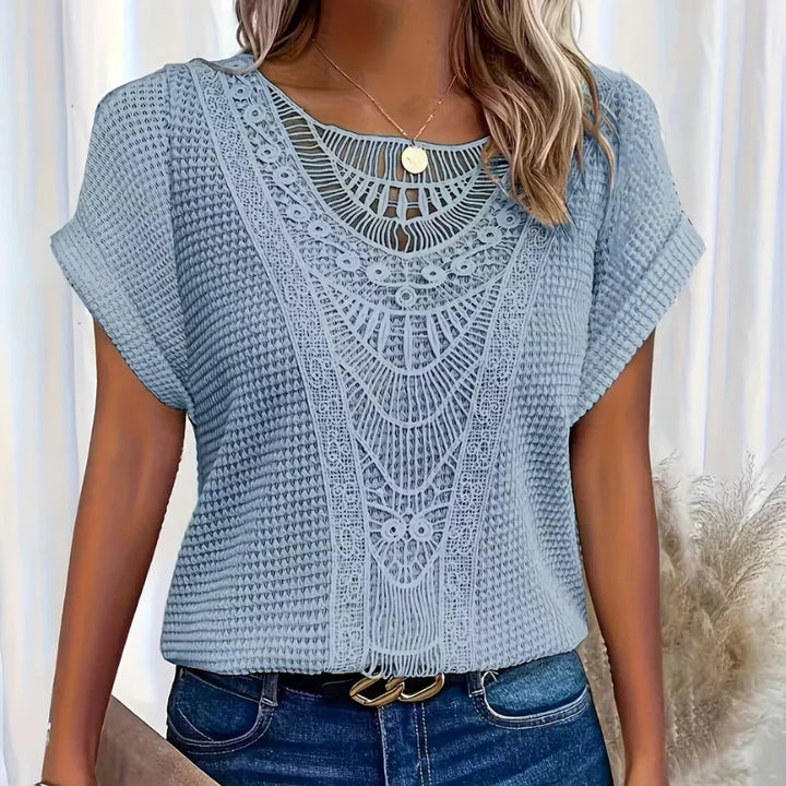 Melina | Women's Crochet Short Sleeve Top