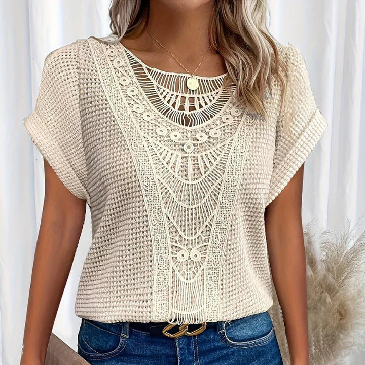 Melina | Women's Crochet Short Sleeve Top