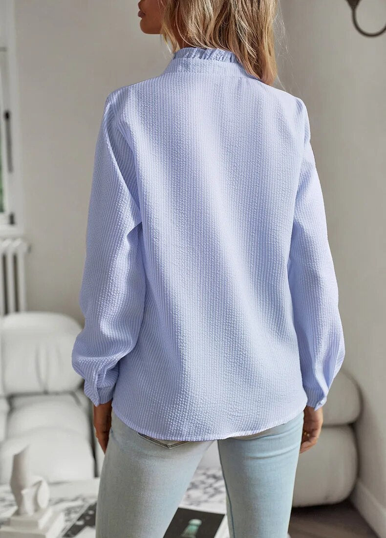Mila | Women's Ruffle Button Up Top