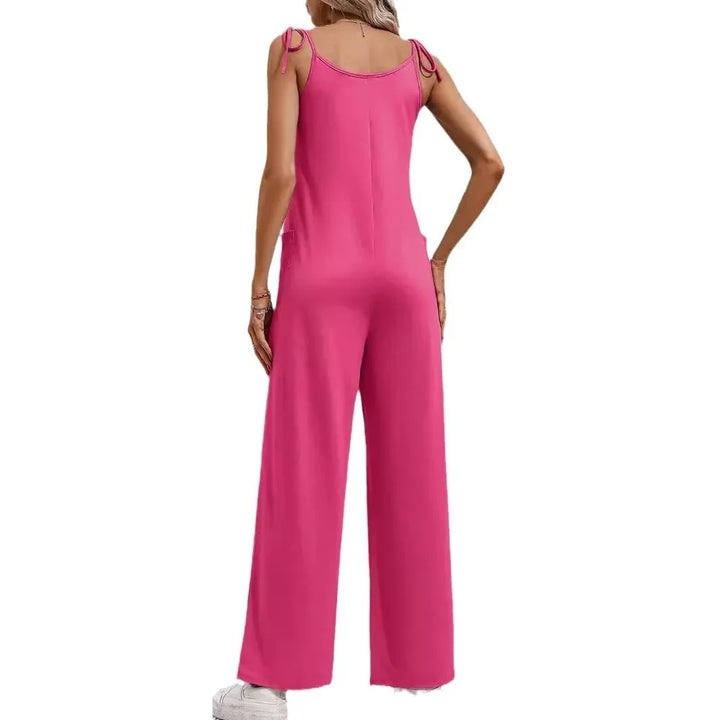 Leah | Women's Tie Strap Wide Leg Jumpsuit