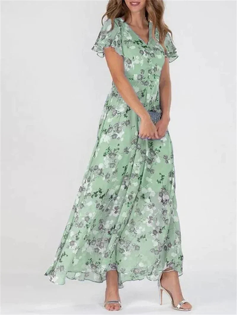 Denice | Women's Floral V-Neck Maxi Dress
