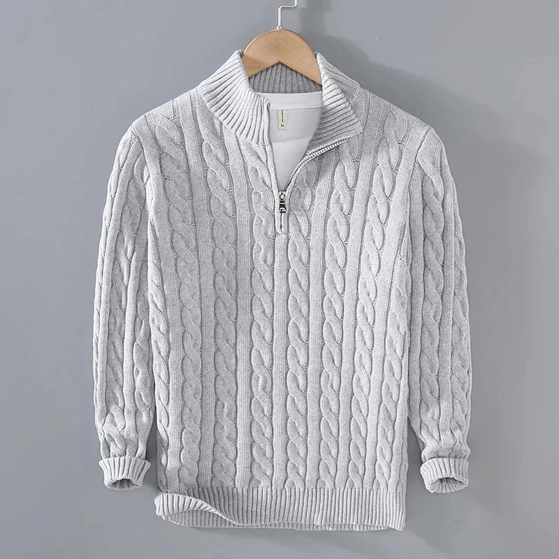 Roger | Classic Cable Knit Half-Zip