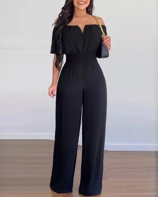 Hilde | Women's Off Shoulder Wide Leg Jumpsuit