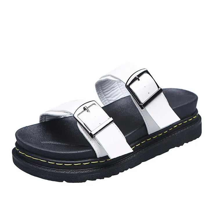 Miranda | Women's Double Strap Slide Sandals with Adjustable Buckles