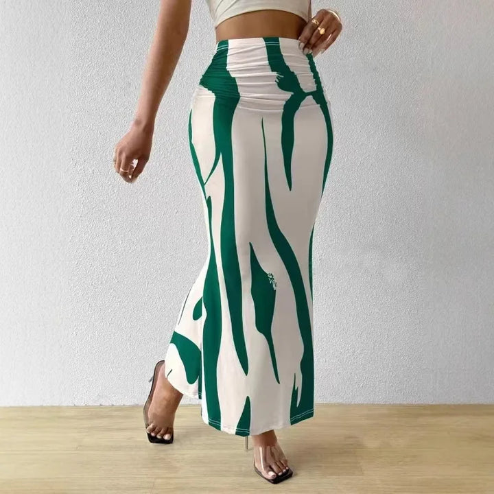 Naomi | Women's Printed High Waisted Maxi Skirt