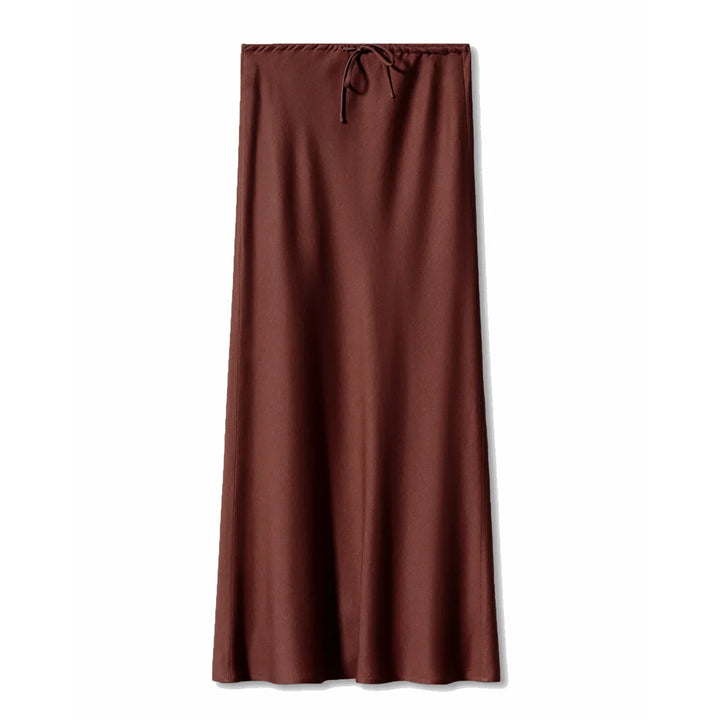 Gwyneth | Women's Satin Drawstring Maxi Skirt