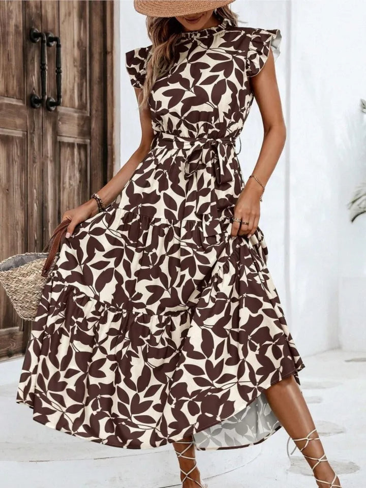 Atima | Women's Floral Flutter Sleeve Midi Dress