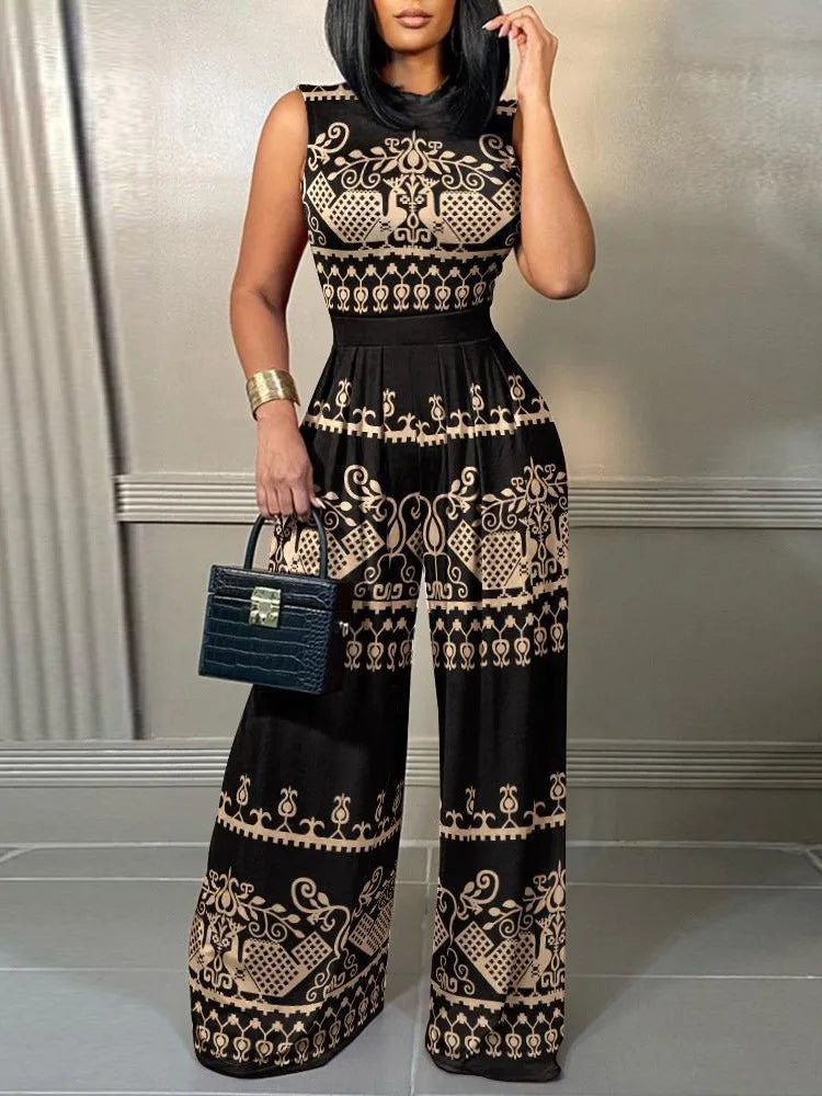 Inge | Women's Sleeveless Wide Leg Jumpsuit