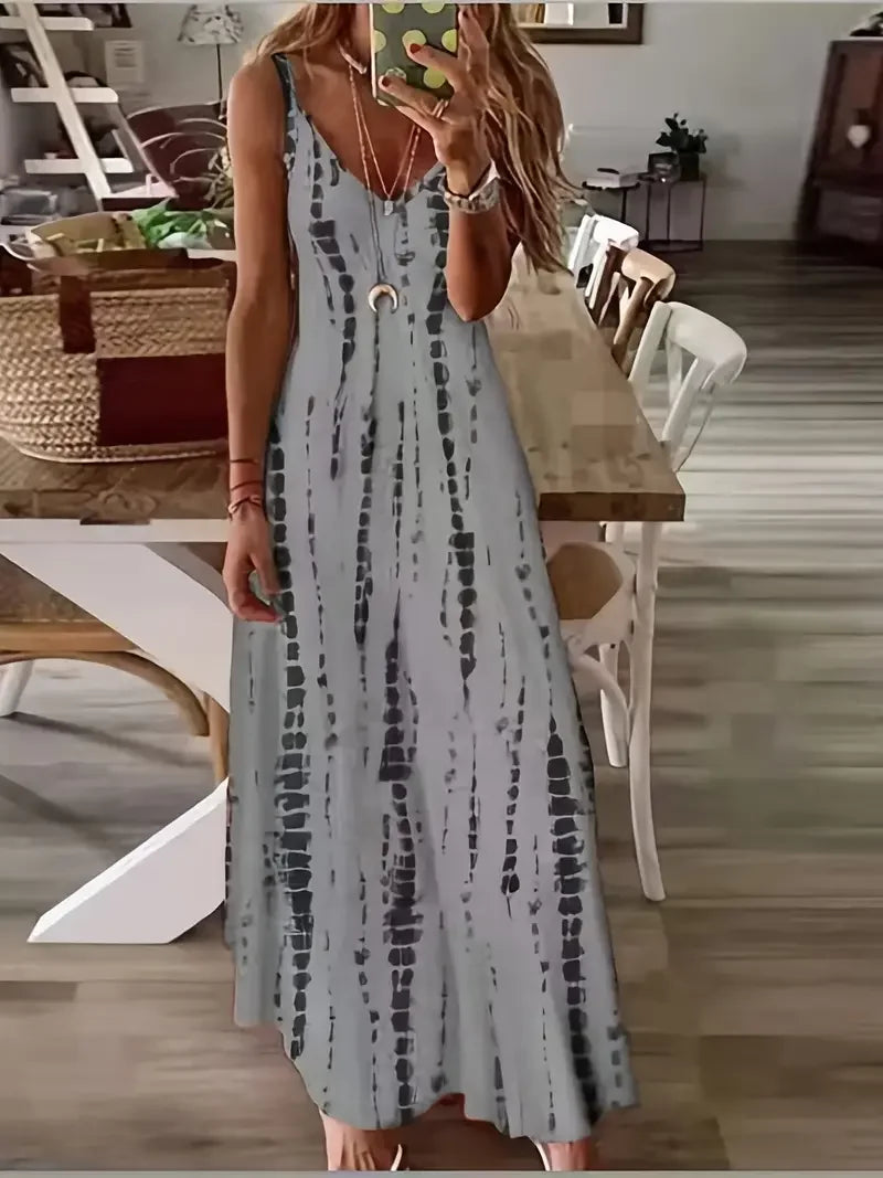 Kris | Women's Tie Dye V-Neck Maxi Dress