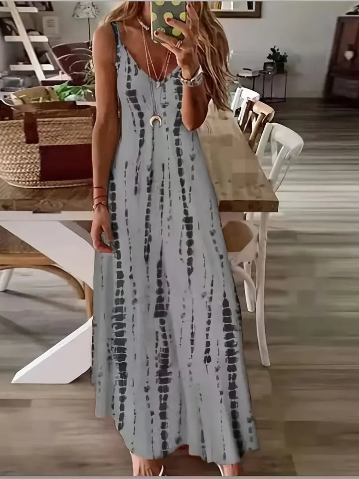 Kris | Women's Tie Dye V-Neck Maxi Dress