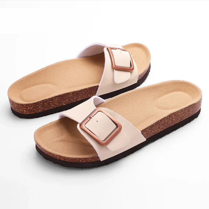 Sif | Women's Buckle Slide Sandals with Cushioned Footbed