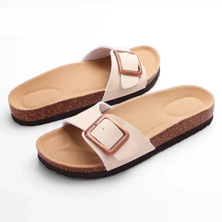 Sif | Women's Buckle Slide Sandals with Cushioned Footbed