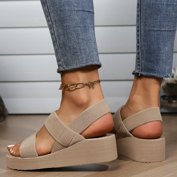 Kristy | Women's Comfortable Platform Sandals with Stretch Straps