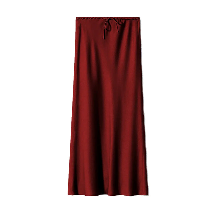 Gwyneth | Women's Satin Drawstring Maxi Skirt