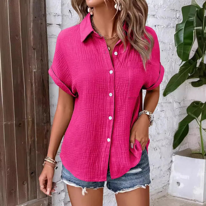 Esme | Women's Button Up Short Sleeve Top