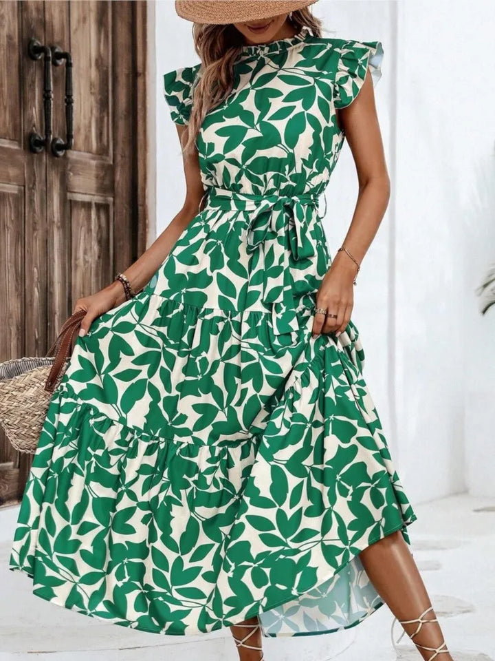 Atima | Women's Floral Flutter Sleeve Midi Dress