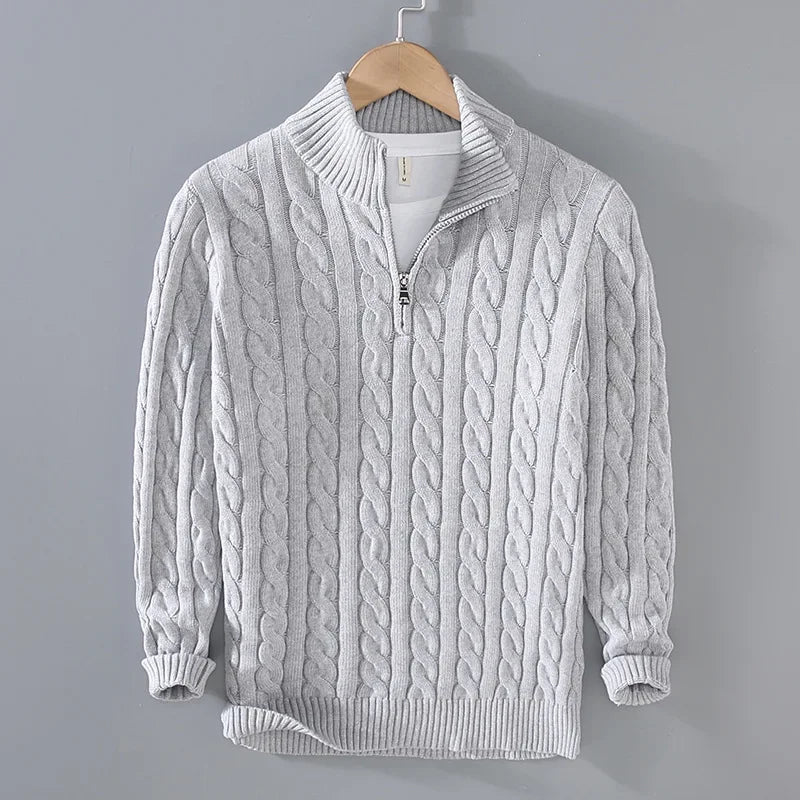 Roger | Classic Cable Knit Half-Zip