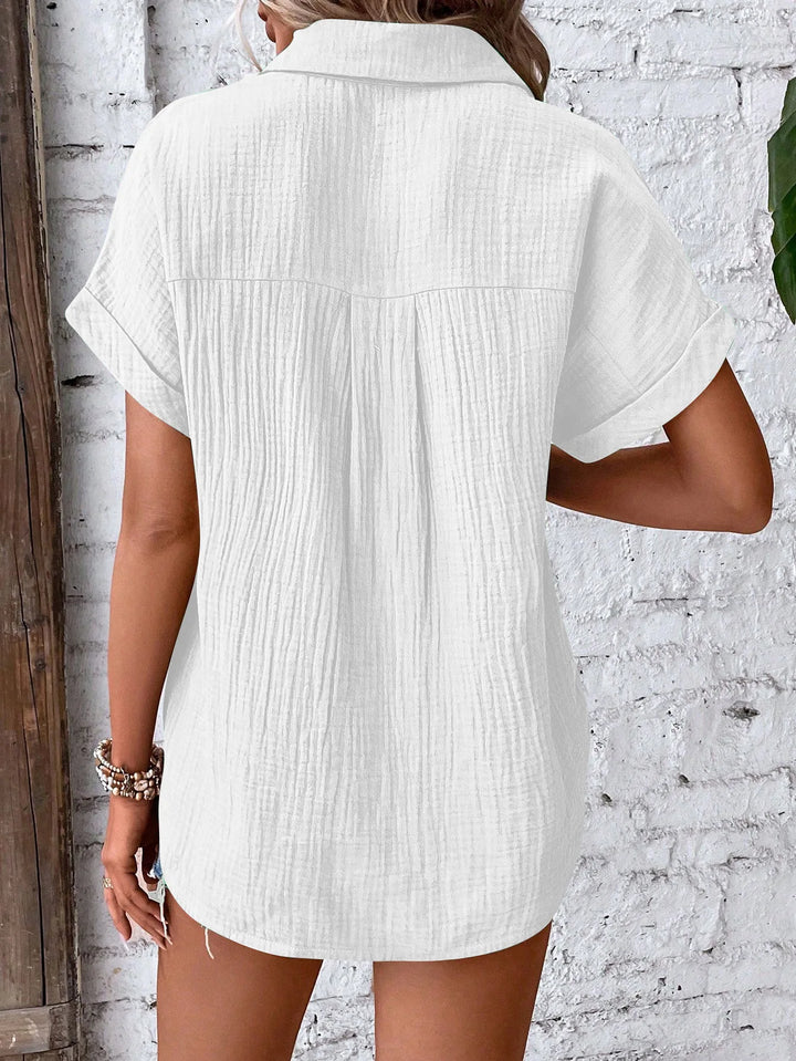 Esme | Women's Button Up Short Sleeve Top