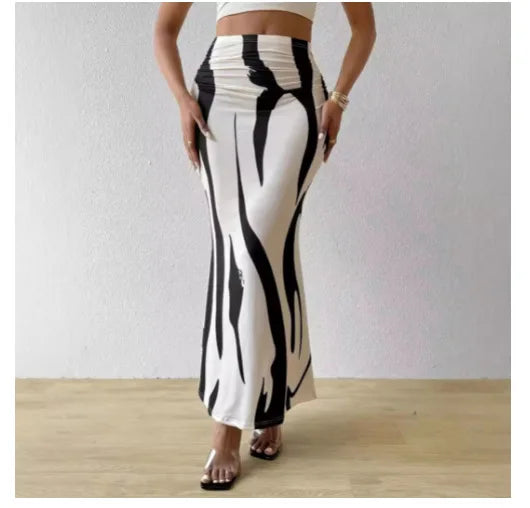 Naomi | Women's Printed High Waisted Maxi Skirt
