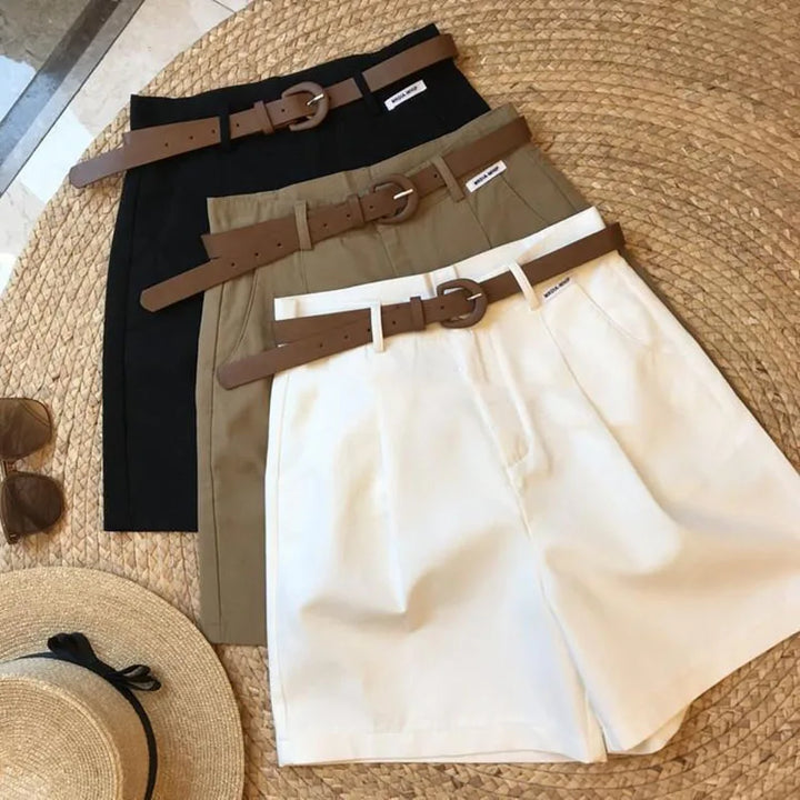 Audrie | Women's Pleated Wide Leg Shorts