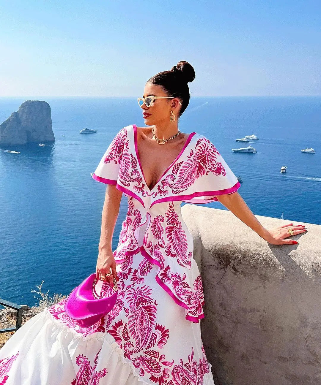 Diane | Women's Paisley Ruffle Maxi Dress
