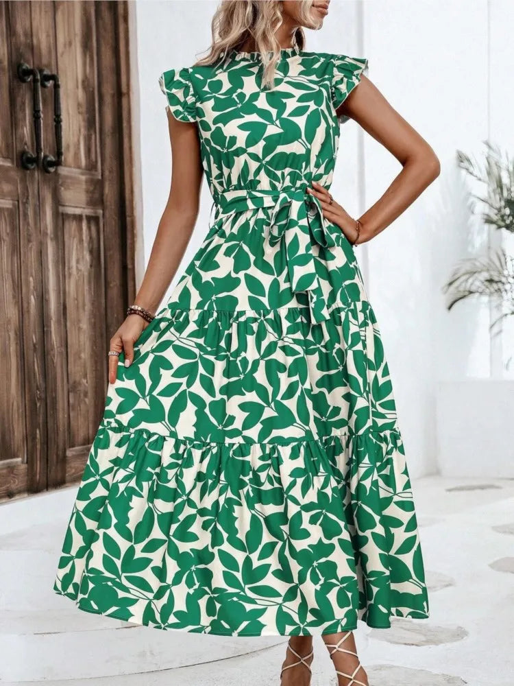 Atima | Women's Floral Flutter Sleeve Midi Dress