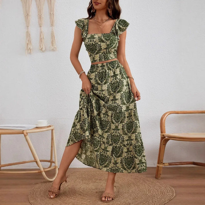 Jazlyn | Women's Two Piece Floral Maxi Dress Set