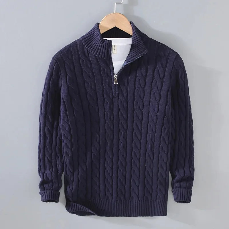 Roger | Classic Cable Knit Half-Zip
