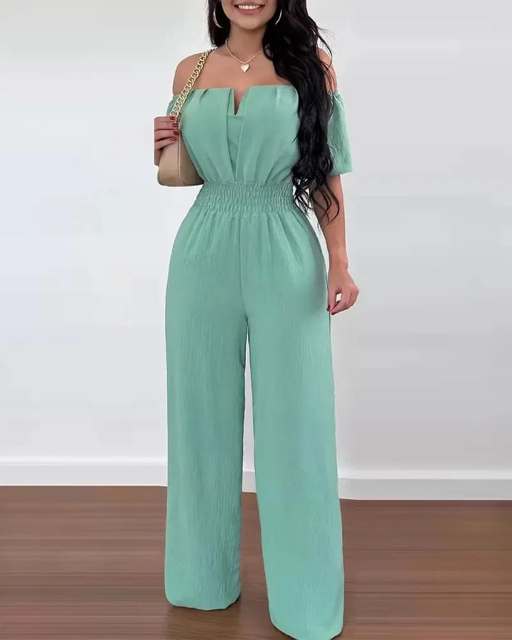Hilde | Women's Off Shoulder Wide Leg Jumpsuit