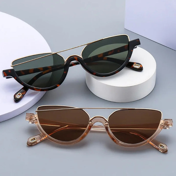 Trisha | Women's Cat-Eye Sunglasses with Metal Brow Bar