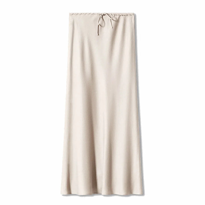 Gwyneth | Women's Satin Drawstring Maxi Skirt